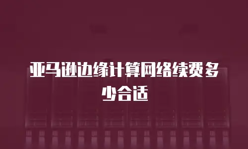 亚马逊边缘计算网络续费多少合适