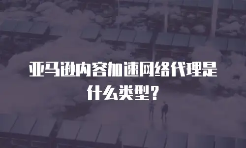 亚马逊内容加速网络代理是什么类型？
