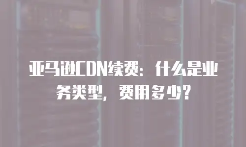 亚马逊CDN续费：什么是业务类型，费用多少？
