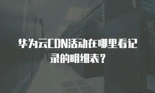 华为云CDN活动在哪里看记录的明细表？