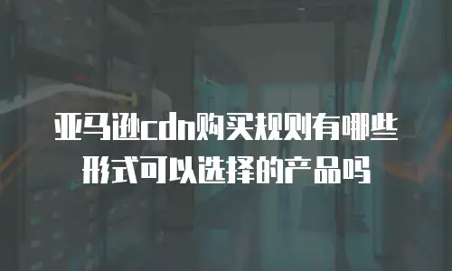 亚马逊cdn购买规则有哪些形式可以选择的产品吗