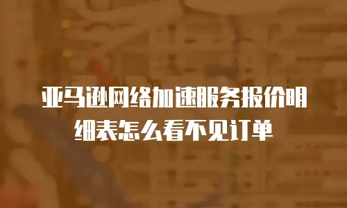 亚马逊网络加速服务报价明细表怎么看不见订单
