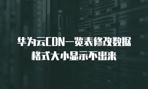 华为云CDN一览表修改数据格式大小显示不出来