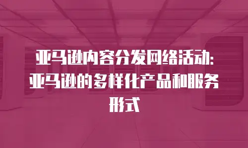 亚马逊内容分发网络活动：亚马逊的多样化产品和服务形式