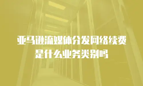 亚马逊流媒体分发网络续费是什么业务类别吗