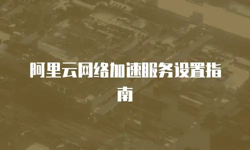 阿里云网络加速服务设置指南