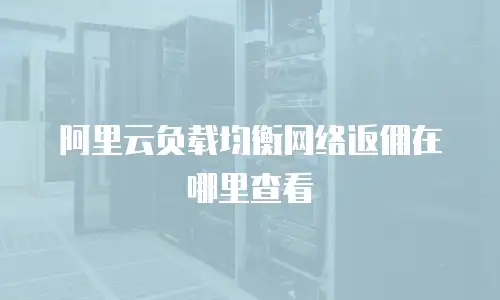 阿里云负载均衡网络返佣在哪里查看