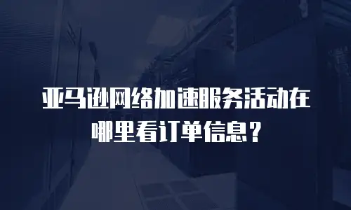 亚马逊网络加速服务活动在哪里看订单信息？