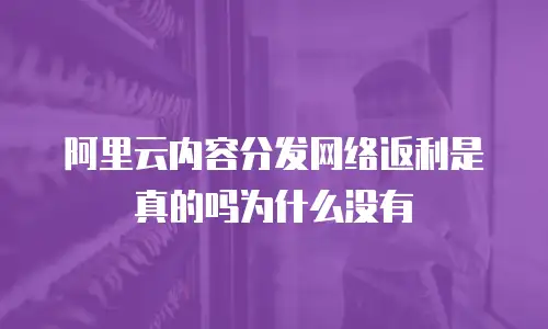 阿里云内容分发网络返利是真的吗为什么没有