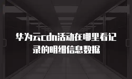 华为云cdn活动在哪里看记录的明细信息数据