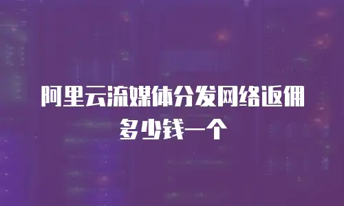 阿里云流媒体分发网络返佣多少钱一个