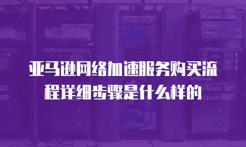 亚马逊网络加速服务购买流程详细步骤是什么样的