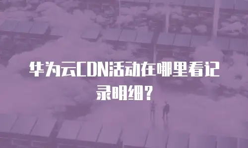 华为云CDN活动在哪里看记录明细？