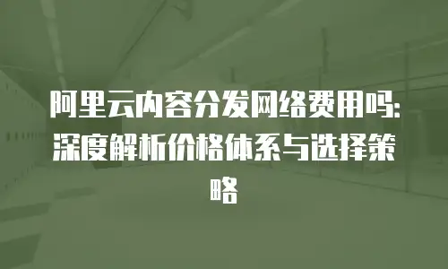 阿里云内容分发网络费用吗：深度解析价格体系与选择策略