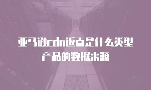亚马逊cdn返点是什么类型产品的数据来源