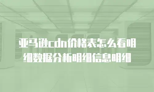 亚马逊cdn价格表怎么看明细数据分析明细信息明细