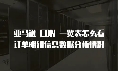 亚马逊 CDN 一览表怎么看订单明细信息数据分析情况