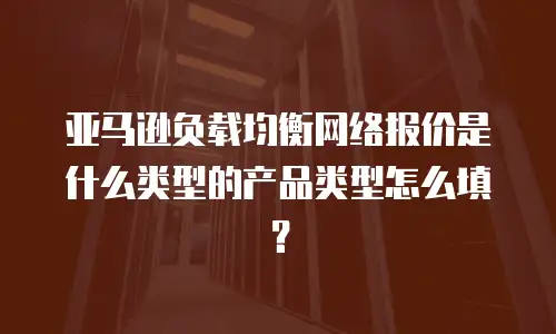 亚马逊负载均衡网络报价是什么类型的产品类型怎么填？