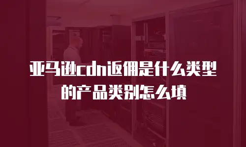 亚马逊cdn返佣是什么类型的产品类别怎么填