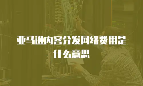 亚马逊内容分发网络费用是什么意思