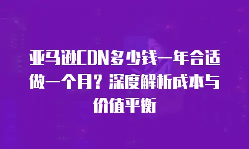 亚马逊CDN多少钱一年合适做一个月？深度解析成本与价值平衡