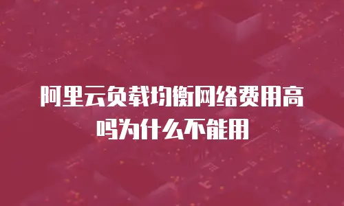 阿里云负载均衡网络费用高吗为什么不能用