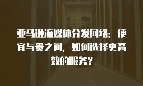 亚马逊流媒体分发网络：便宜与贵之间，如何选择更高效的服务？