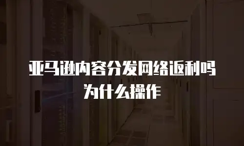 亚马逊内容分发网络返利吗为什么操作
