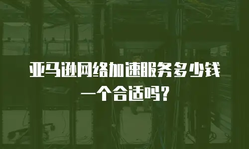 亚马逊网络加速服务多少钱一个合适吗？