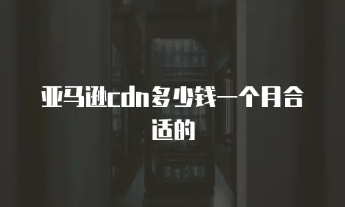 亚马逊cdn多少钱一个月合适的