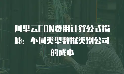 阿里云CDN费用计算公式揭秘：不同类型数据类别公司的成本
