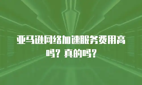 亚马逊网络加速服务费用高吗？真的吗？