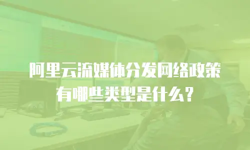 阿里云流媒体分发网络政策有哪些类型是什么？