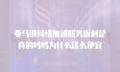 亚马逊网络加速服务返利是真的吗吗为什么这么便宜