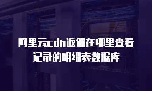 阿里云cdn返佣在哪里查看记录的明细表数据库