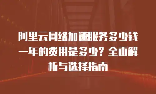 阿里云网络加速服务多少钱一年的费用是多少？全面解析与选择指南