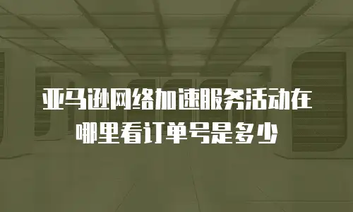 亚马逊网络加速服务活动在哪里看订单号是多少