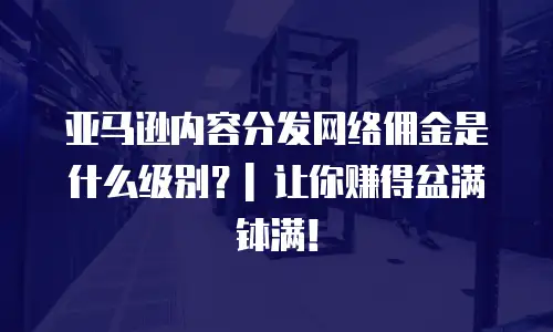 亚马逊内容分发网络佣金是什么级别？| 让你赚得盆满钵满！