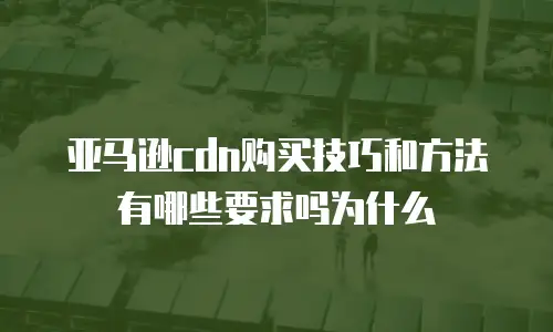 亚马逊cdn购买技巧和方法有哪些要求吗为什么