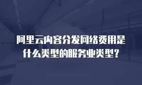 阿里云内容分发网络费用是什么类型的服务业类型？