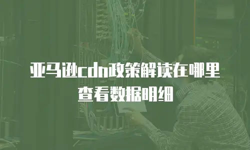 亚马逊cdn政策解读在哪里查看数据明细