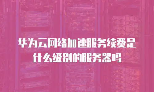 华为云网络加速服务续费是什么级别的服务器吗