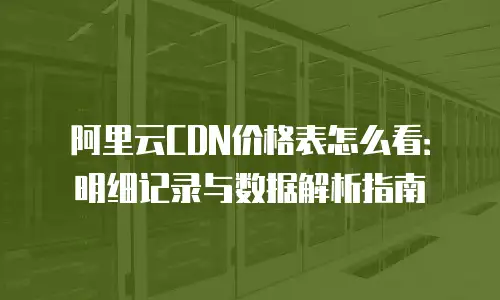 阿里云CDN价格表怎么看：明细记录与数据解析指南