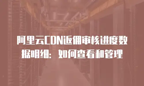 阿里云CDN返佣审核进度数据明细：如何查看和管理