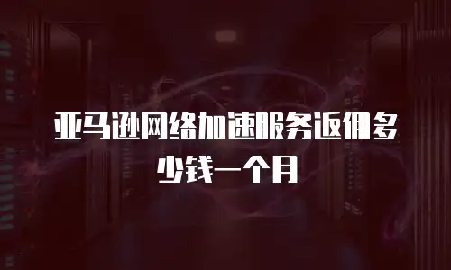 亚马逊网络加速服务返佣多少钱一个月