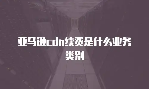 亚马逊cdn续费是什么业务类别