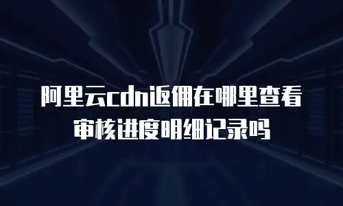 阿里云cdn返佣在哪里查看审核进度明细记录吗