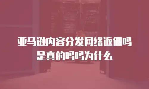亚马逊内容分发网络返佣吗是真的吗吗为什么