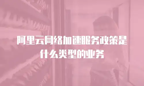 阿里云网络加速服务政策是什么类型的业务
