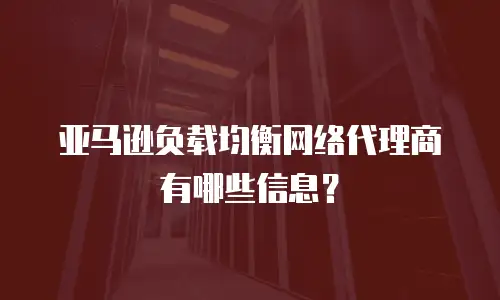亚马逊负载均衡网络代理商有哪些信息？